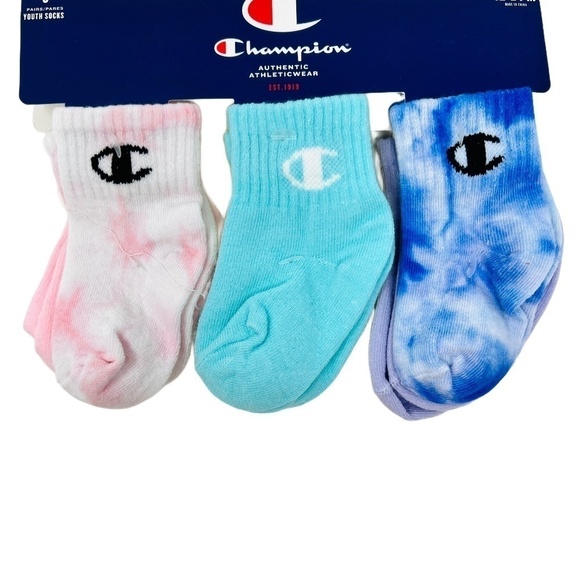 𝅺Champion Baby Tie Dye Socks 6 Pack - Picture 4 of 5